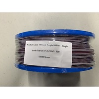 Cable 1.0mm2 Purple/White - Single Core Thin Wall - Per 500m Roll