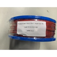 Cable 1.0mm2 Red - Single Core Thin Wall - Per 500m Roll