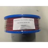 Cable 1.0mm2 Red/Black - Single Core Thin Wall - Per 500m Roll