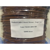 Cable 2.0mm2 Brown - Single Core Thin Wall - Per 500m Roll