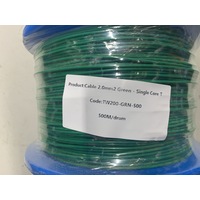 Cable 2.0mm2 Green - Single Core Thin Wall - Per 500m Roll