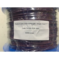 Cable 2.0mm2 Purple - Single Core Thin Wall - Per 500m Roll