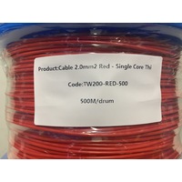 Cable 2.0mm2 Red - Single Core Thin Wall - Per 500m Roll