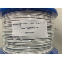 Cable 2.0mm2 White - Single Core Thin Wall - Per 500m Roll