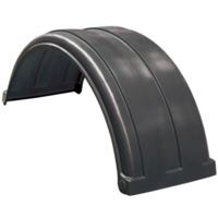 Black Super Single Dynaplas Mudguard. 470mm wide x 600mm radius