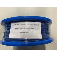 Cable 1.0mm2 Blue/White - Single Core Thin Wall - Per 500m Roll