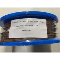Cable 1.0mm2 Brown/White - Single Core Thin Wall - Per 500m Roll