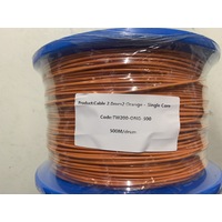 Cable 2.0mm2 Orange - Single Core Thin Wall - Per 500m Roll