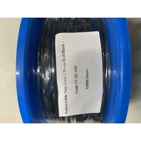 Cable Two Core 2.0mm Red/Black - 100m Roll