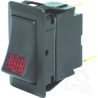 Rocker switch on/off red light 24v