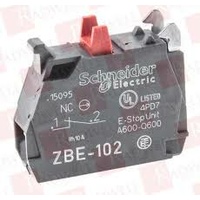 ZBE102  RED Single contact block for head Ø22 1N/C silver alloy screw clamp terminal