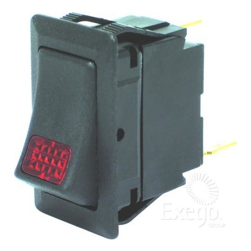 Rocker switch on/off red light 24v