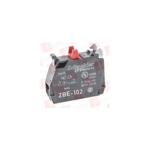 ZBE102  RED Single contact block for head Ø22 1N/C silver alloy screw clamp terminal